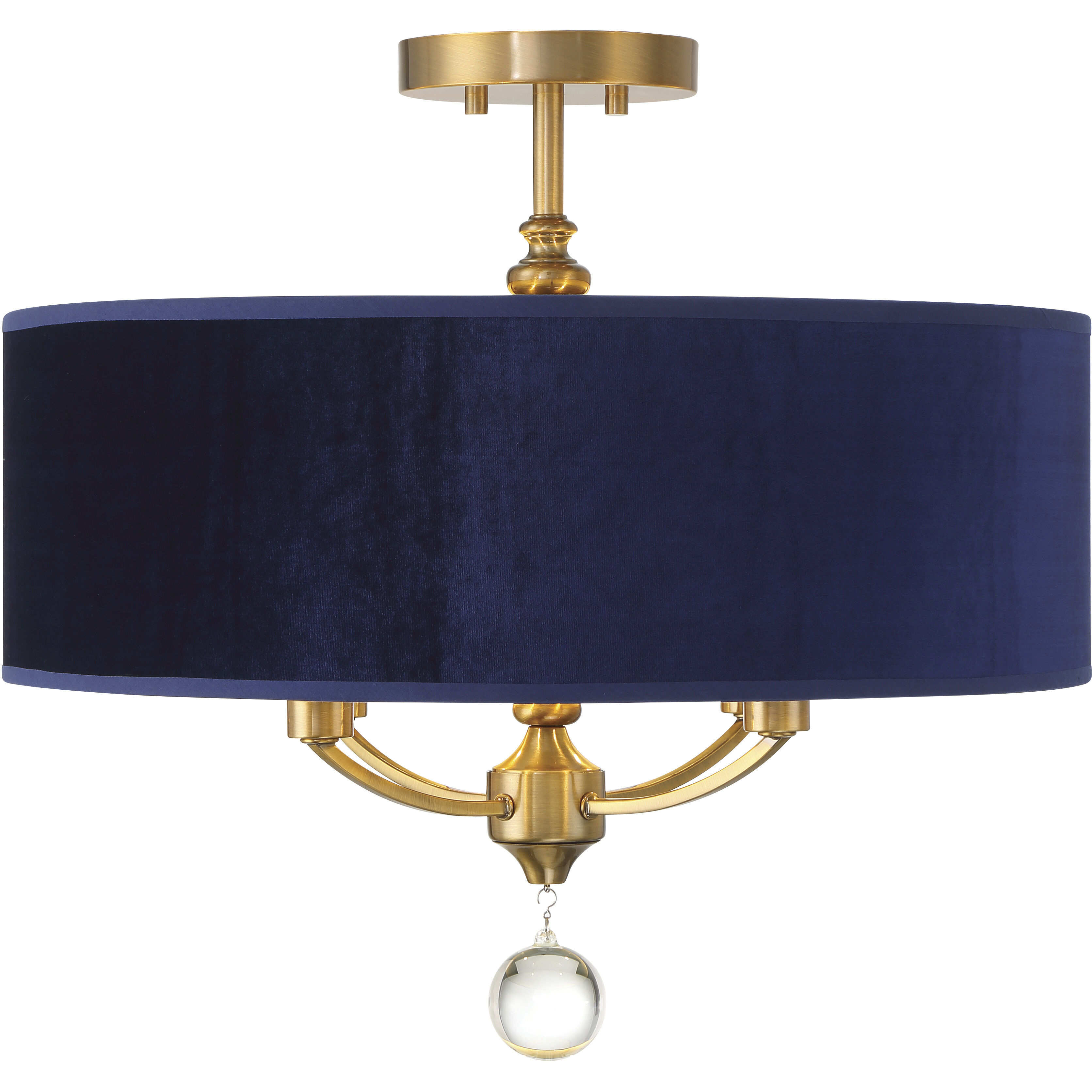 Van Noord 4 Light 21 inch Oxidized Aged Brass Semi-Flush Ceiling Light